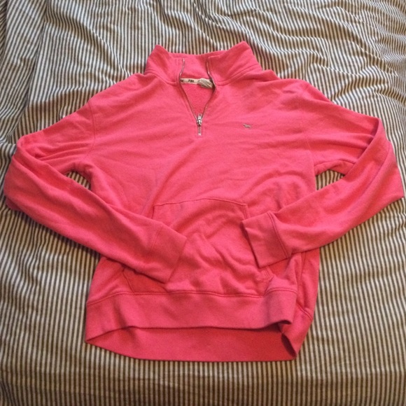 VS PINK, Pink Half Zip Up Hoodie