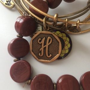 Initial H Charm Bangle