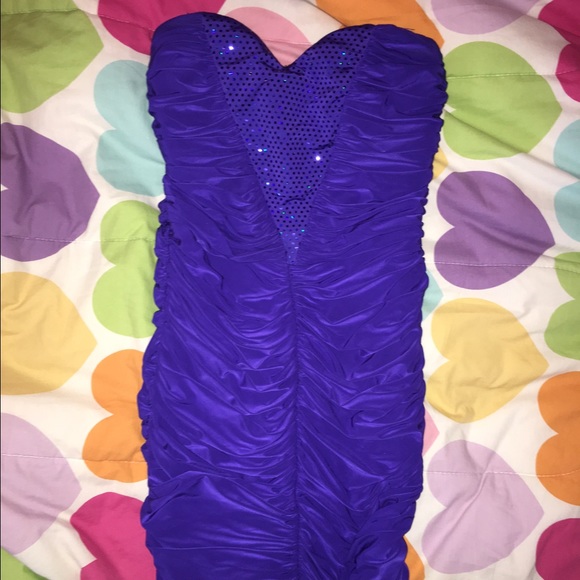 Short purple dress!