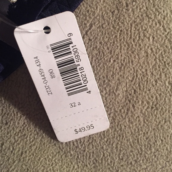 Navy blue with silver flower bra - Picture 3 of 3