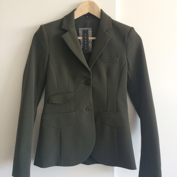 Theory Military Green 'Parmenia' Blazer Sz 00