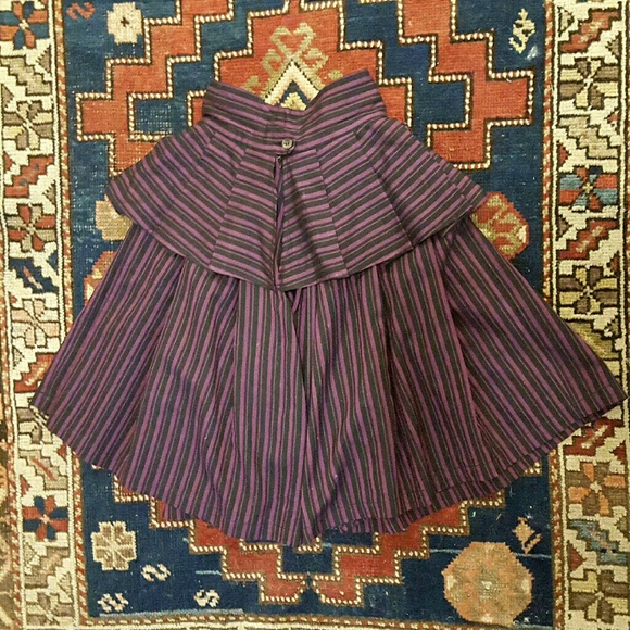 Vintage Striped Peplum Cullotes