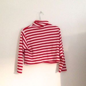 Vintage striped crop turtleneck
