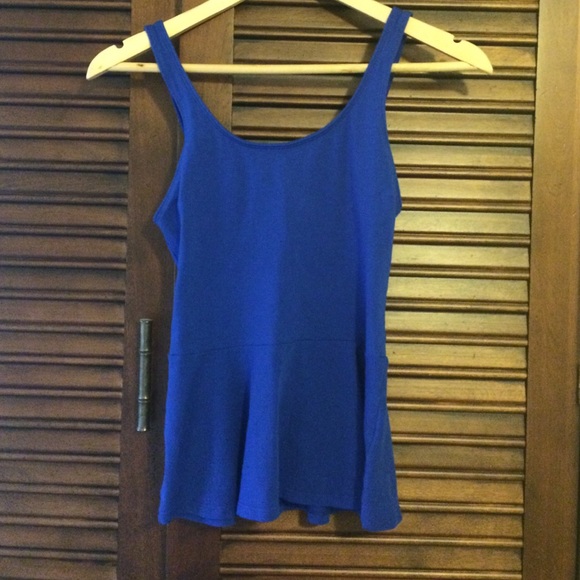 Blue peplum top