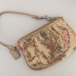 Gold Sequins Wristlet