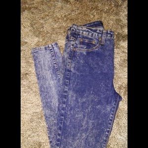 Slim fit pants - high waist - acid wash