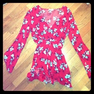 Flower printed romper sz. small, worn once!