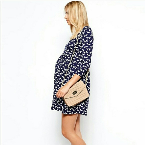 ASOS Maternity Bird Print Wrap Front Dress