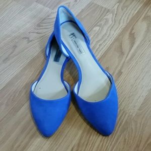 Periwinkle Blue Suede INC D'Orsay flats