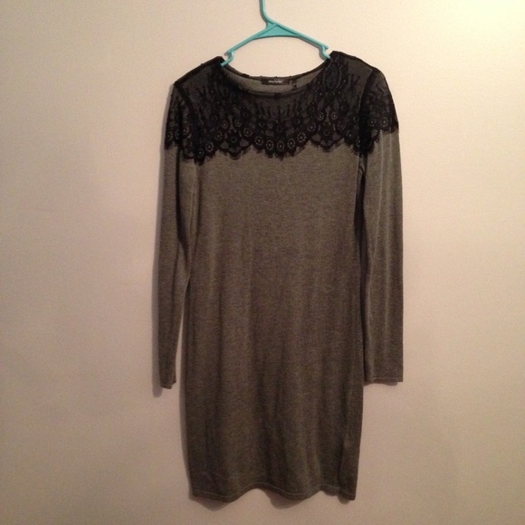 Gray sweater dress
