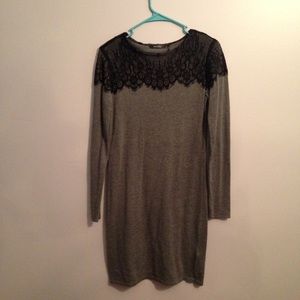 Gray sweater dress