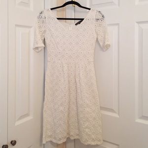 White lace dress from Banana Republic