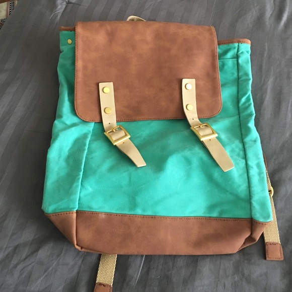 Mint green and brown large bag!