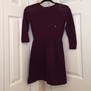 Maroon sweater dress from AE