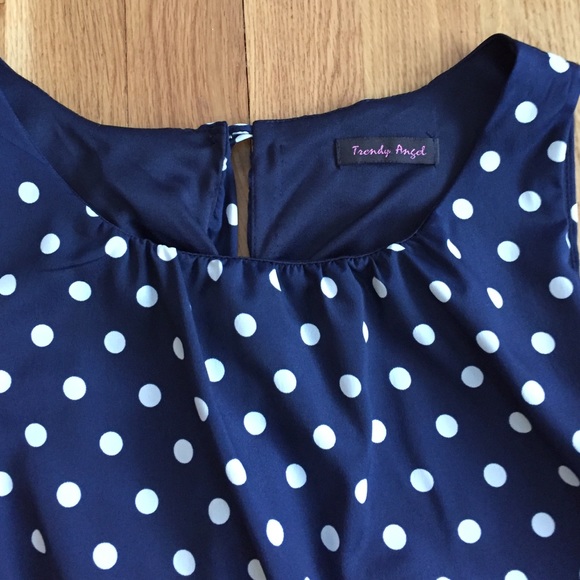 Navy and white polka dot tank - Picture 2 of 4