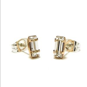 Tiny Baguette Crystal Earrings. Worn once
