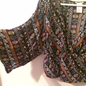 Tribal print crop top