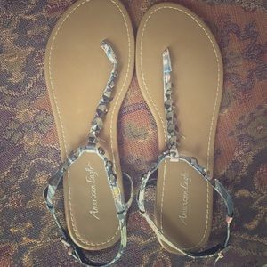 Blue-multi studded sandal