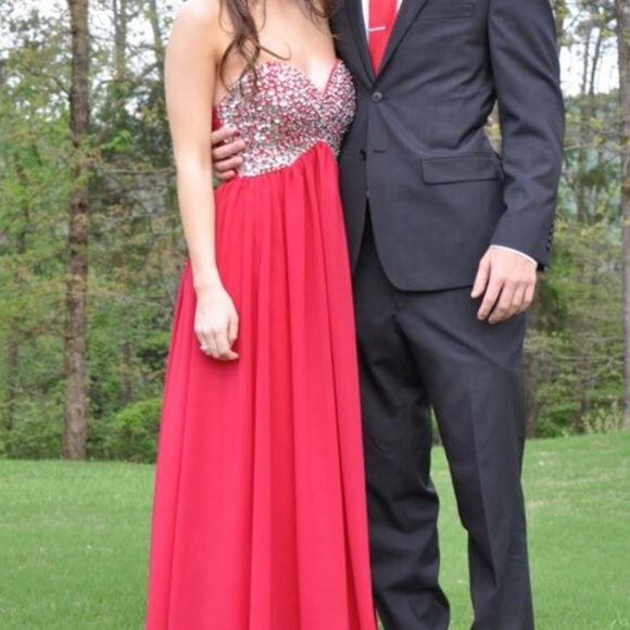 Dark Red Prom/ Formal Dress- As seen on Wanelo