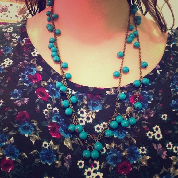 Teal grape necklace