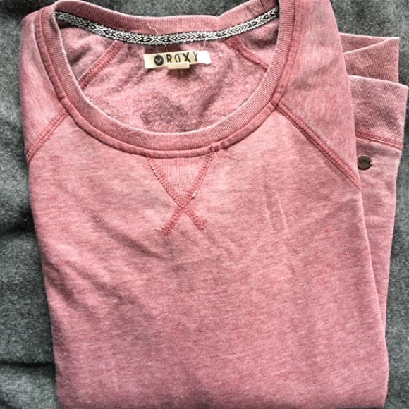 Roxy maroon boho vintage crewneck sweatshirt