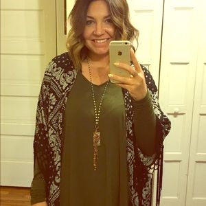 Black & White Fringe Kimono