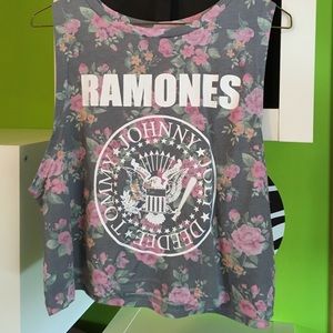 Ramones floral crop top