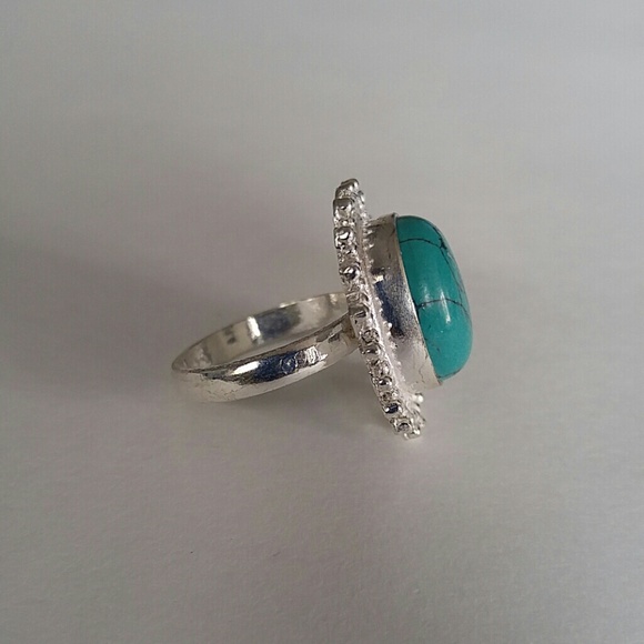 Handmade Sterling Silver Turquoise Ring. - Picture 2 of 4