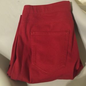 deep red uniqlo jeggings nwot