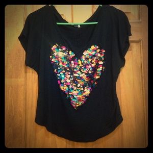 Glittery heart top!