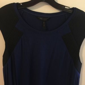 Bcbg blue and black short sleeve shirt