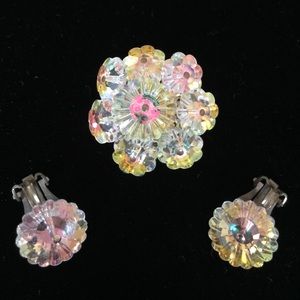 Vintage brooch and earrings set