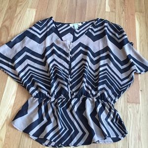 Tan and black Forever 21 Blouse