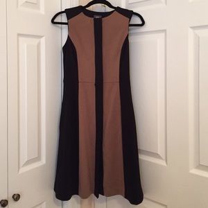 Vince Camuto tan and black dress