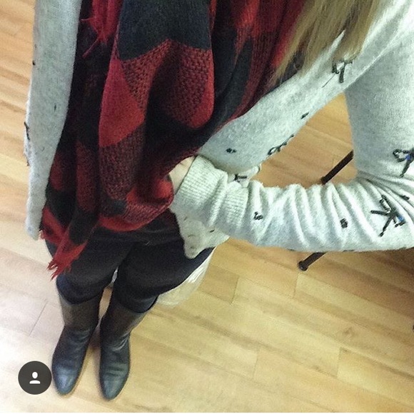 Funky Monkey Accessories - Red Buffalo Plaid Blanket Scarf Funky Monkey Accessories - Red Buffalo Plaid Blanket Scarf