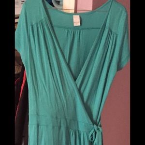 Teal wrap dress