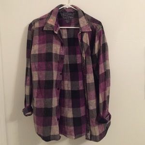 Purple cream black flannel
