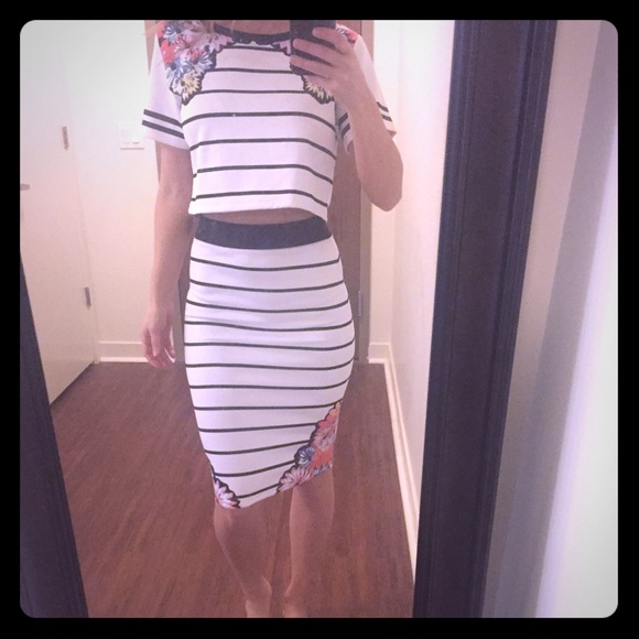MINKPINK Dresses & Skirts - Mink Pink crop top and midi skirt