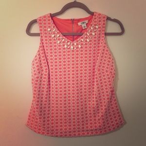 Coral beaded Cato's top