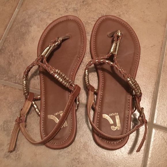 Brown/gold sandals - Picture 1 of 3