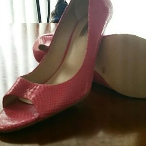 Pink peep toe heels