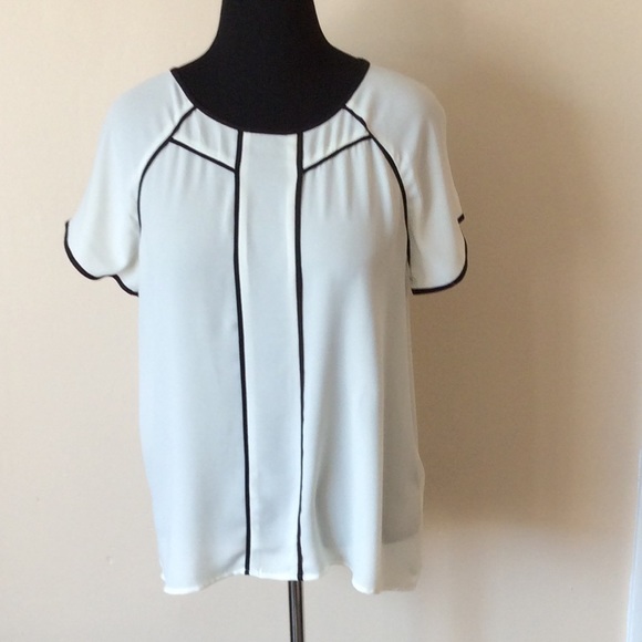 Ann Taylor chemise in ivory and black detail LG