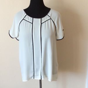Ann Taylor chemise in ivory and black detail LG