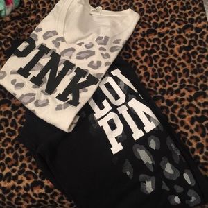 PINK Victoria Secret shirt and sweatpants.