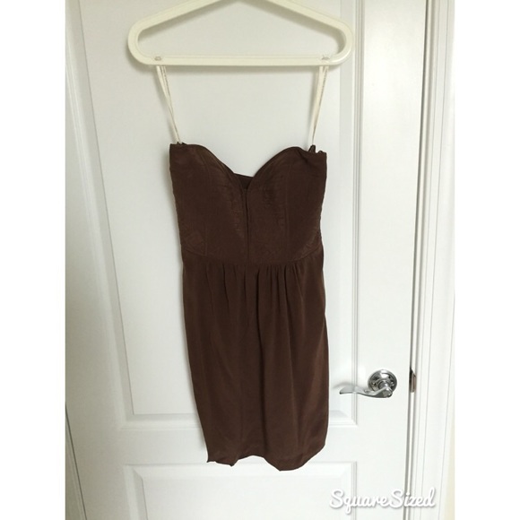 Chocolate Brown Designer Strapless Dress