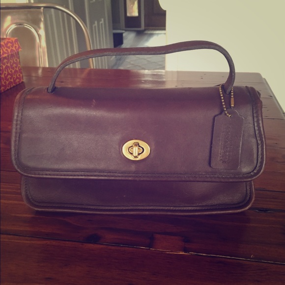 Vintage Coach cross body mini leather purse