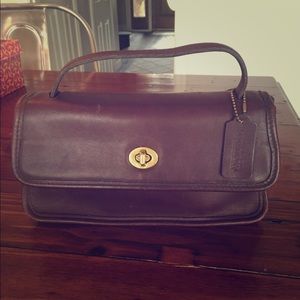 Vintage Coach cross body mini leather purse