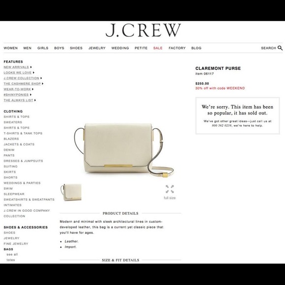 NWT J.Crew Claremont RED Cross Body - Picture 3 of 4