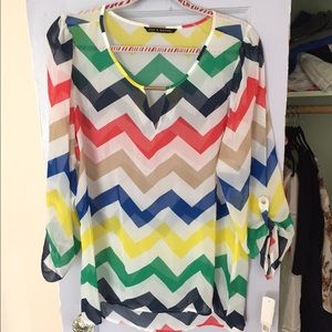 Zac and Rachel chevron top