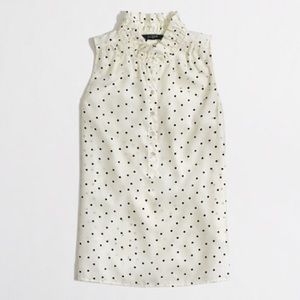 J.Crew Factory Polka Dot Ruffle Top
